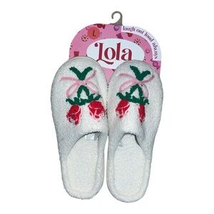 F012: [8, 8.5, 9] Red Roses with Ribbon - Slippers